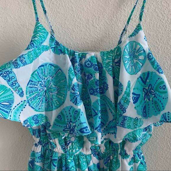 Lilly Pulitzer Sand Dollar Starfish Ocean Theme Dress Green Blue Small - Picture 4 of 13